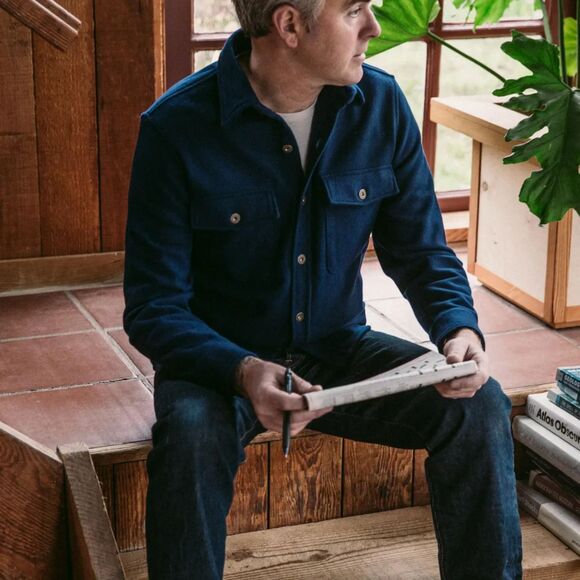 Taylor Stitch The Explorer Shirt in Navy Boiled Wool - Picture 3 of 10